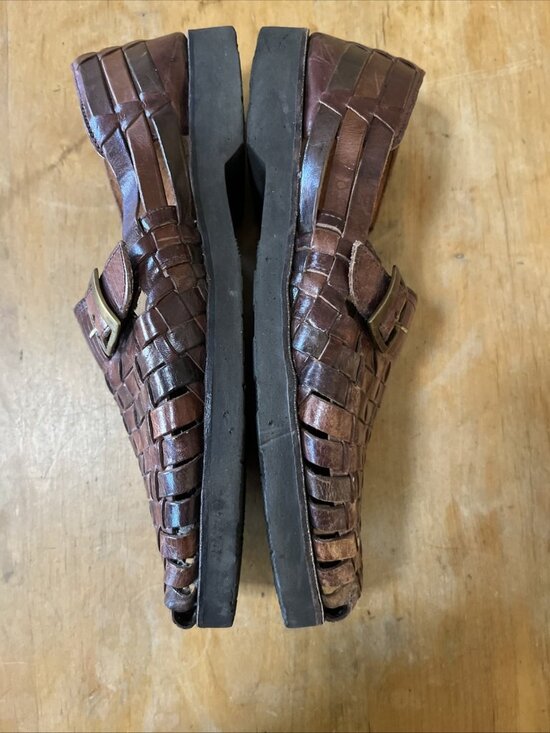 Stacy Adams Men Woven Leather Sandals Brown Size 10.5 Rubber Sole USA Closed Toe main image 6
